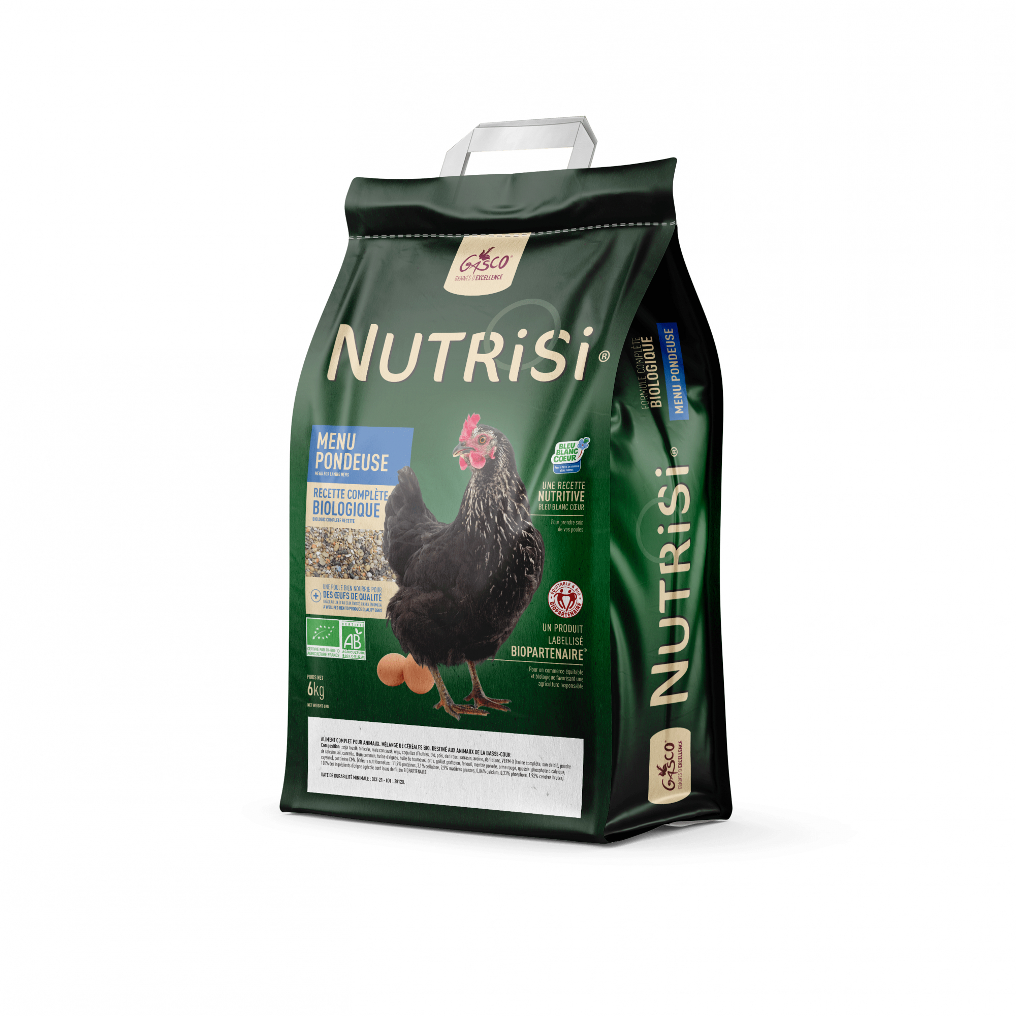 Alimento completo para galinhas poedeiras - Menu Nutrisi BIO 6kg