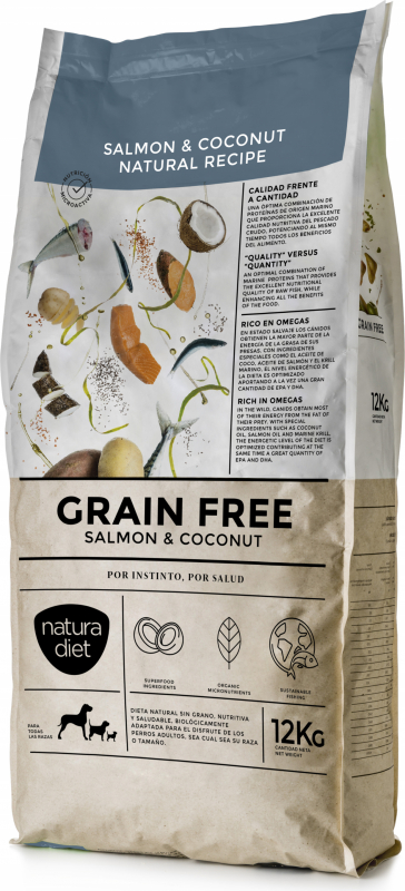 NATURA DIET Grain Free Salmon & Coconut pour Chien Adulte