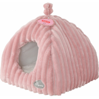 Niche igloo ouatiné Naomi pour chat rose