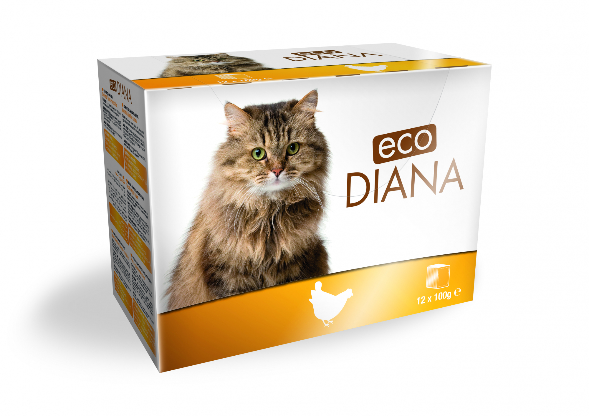 ECO DIANA Pack de 12 pochons d'émincés pour chat - Différentes saveurs