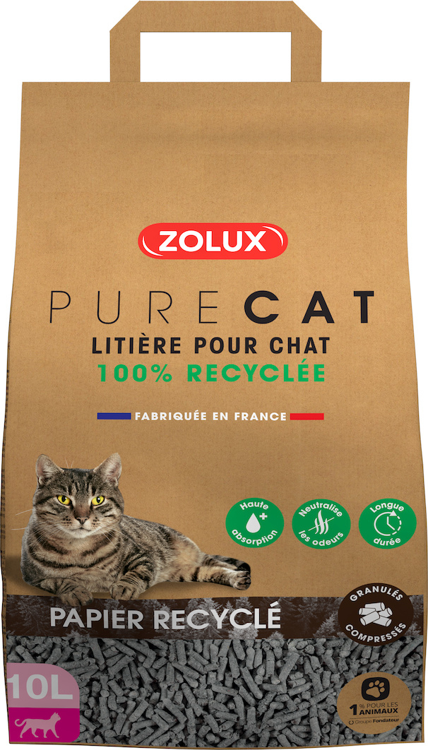 Lecho absorbente Purecat 100% papel reciclado