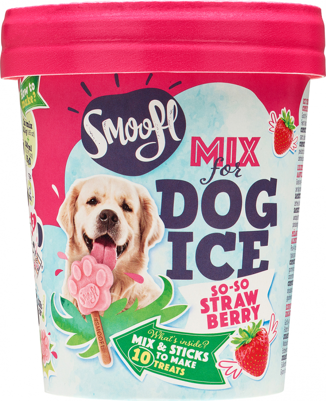 Smoofl Mix für Eiscreme für erwachsene Hunde - Erdbeer