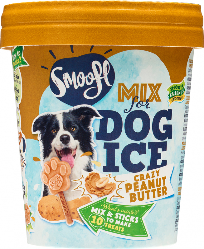Smoofl Mezcla para helados para perros adultos - Mantequilla de cacahuete