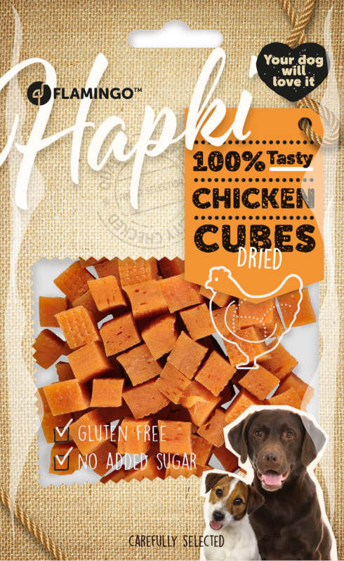 Friandise pour chien HAPKI Cubes de poulet - Sans sucre et sans gluten