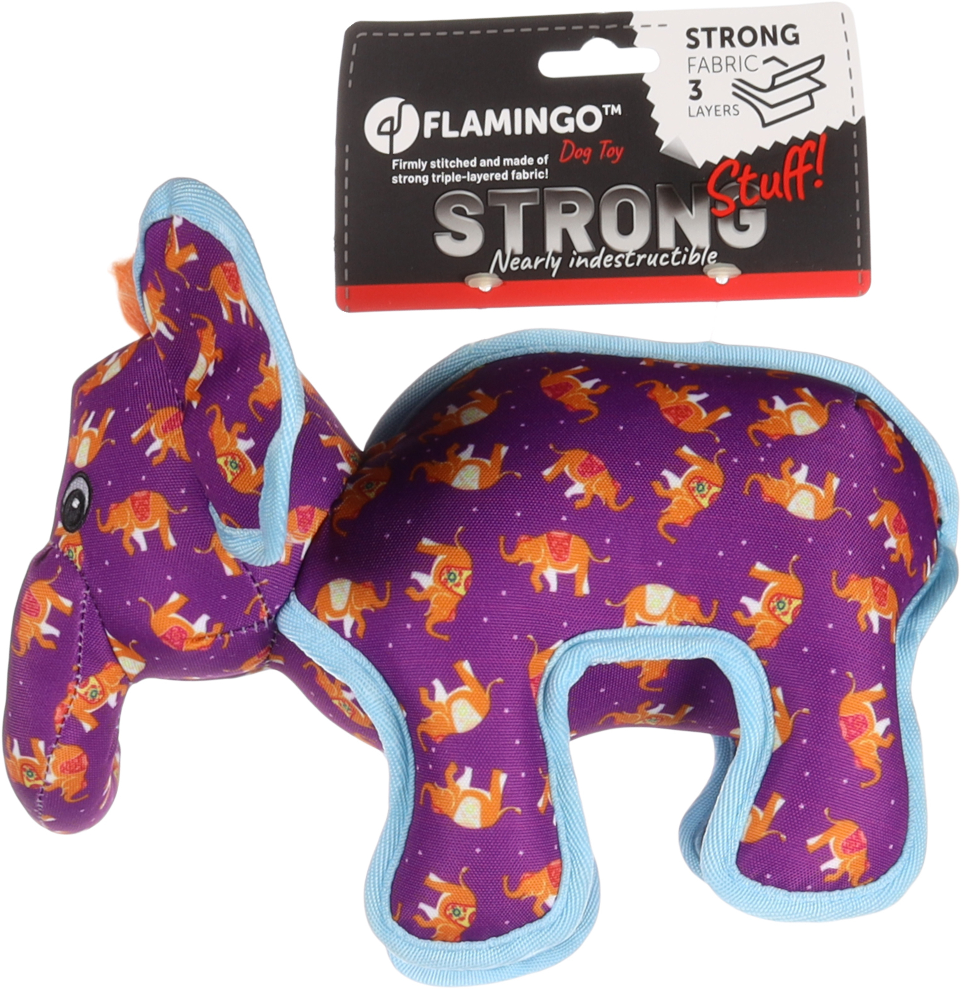 Strong Stuff Flamingo Lila Elefantenspielzeug – 21 cm