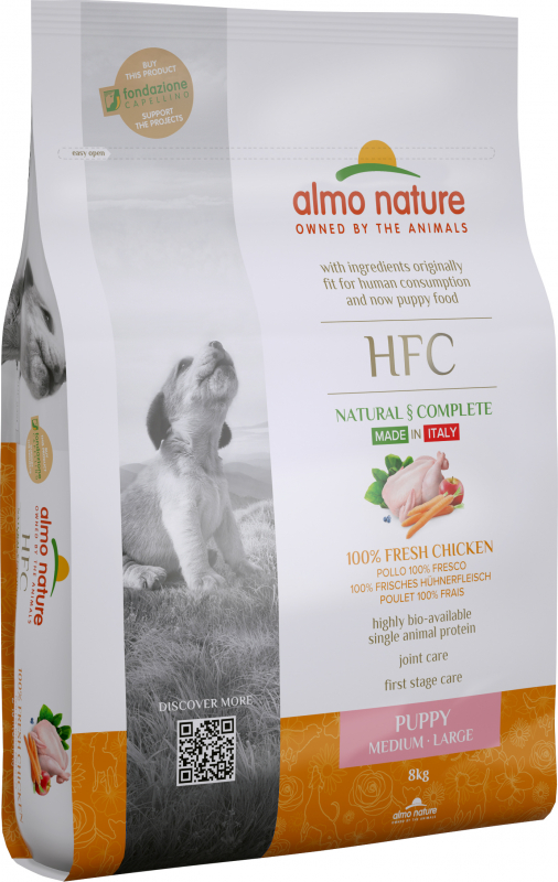 ALMO NATURE HFC Puppy M/L per cucciolo di taglia media o grande al pollo