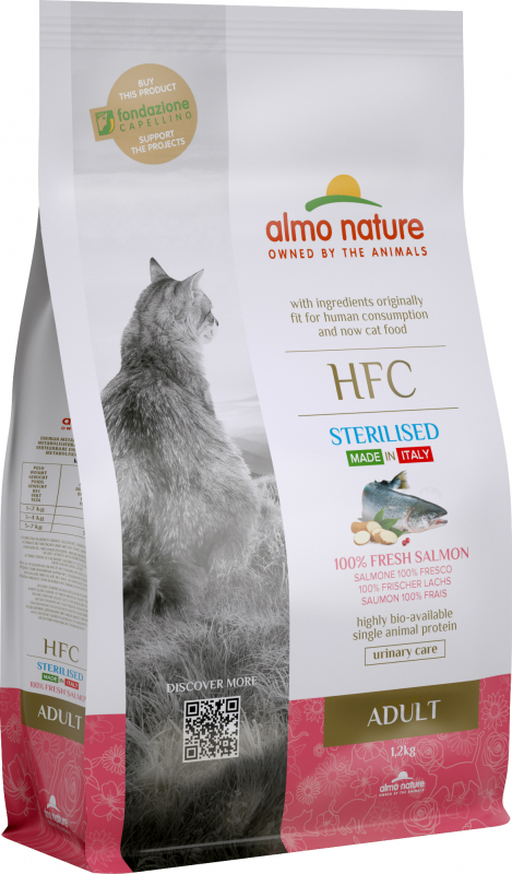 ALMO NATURE HFC ADULT STERILISED de salmão para gato esterilizado