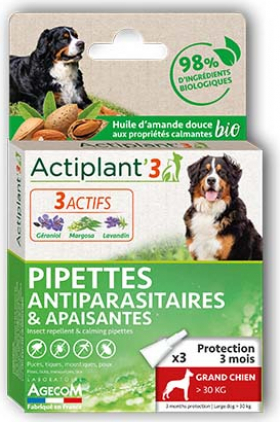 Actiplant'3 BIO pipetas anti-parasitas para cão grande