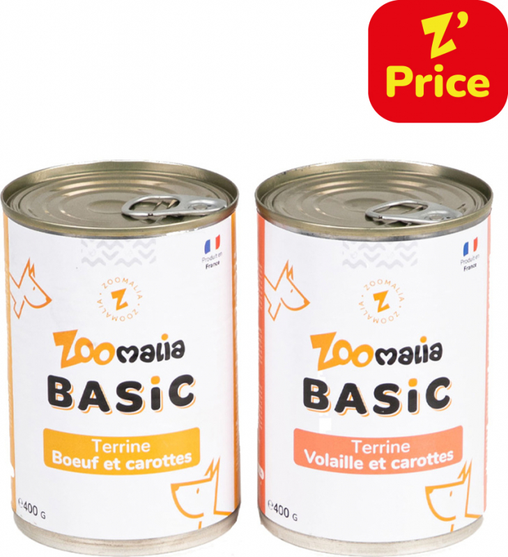 Zoomalia Basic Terrines sans céréales pour chien - 2 recettes au choix