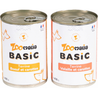 Zoomalia Basic Comida húmeda para perros sin cereales - 2 recetas para elegir