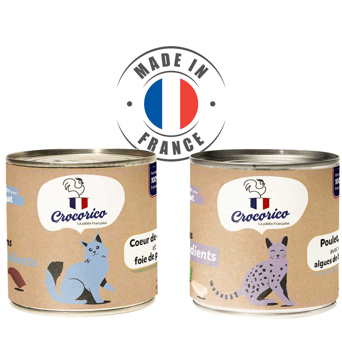 CROCORICO Mousse sans céréales pour chat 100% Française - 2 recettes au choix