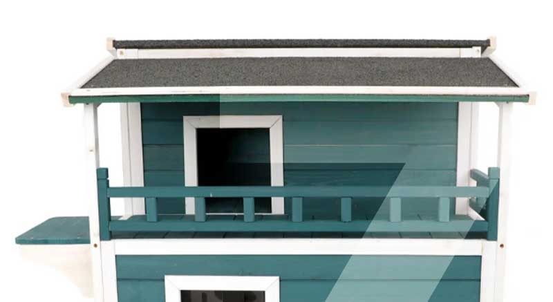 maisonnette avec toit terrasse couverte zolia pour chat