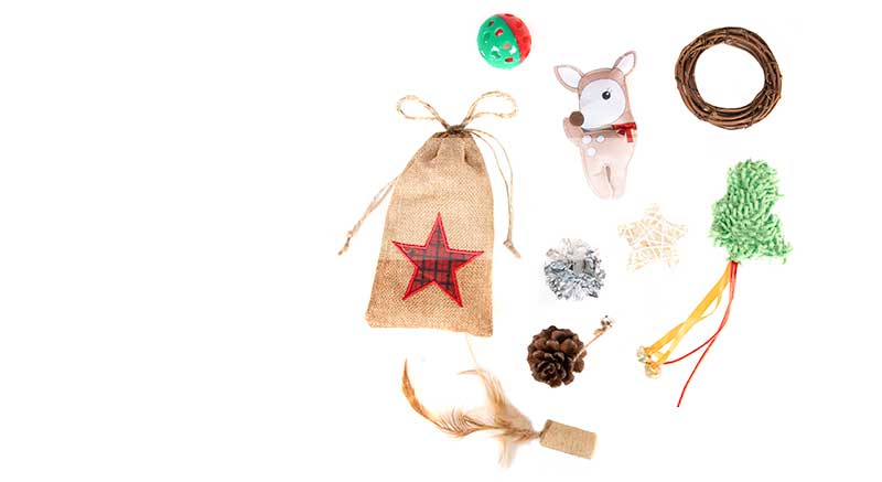 Regalos de la caja con 9 regalos de Navidad para gatos Zolia