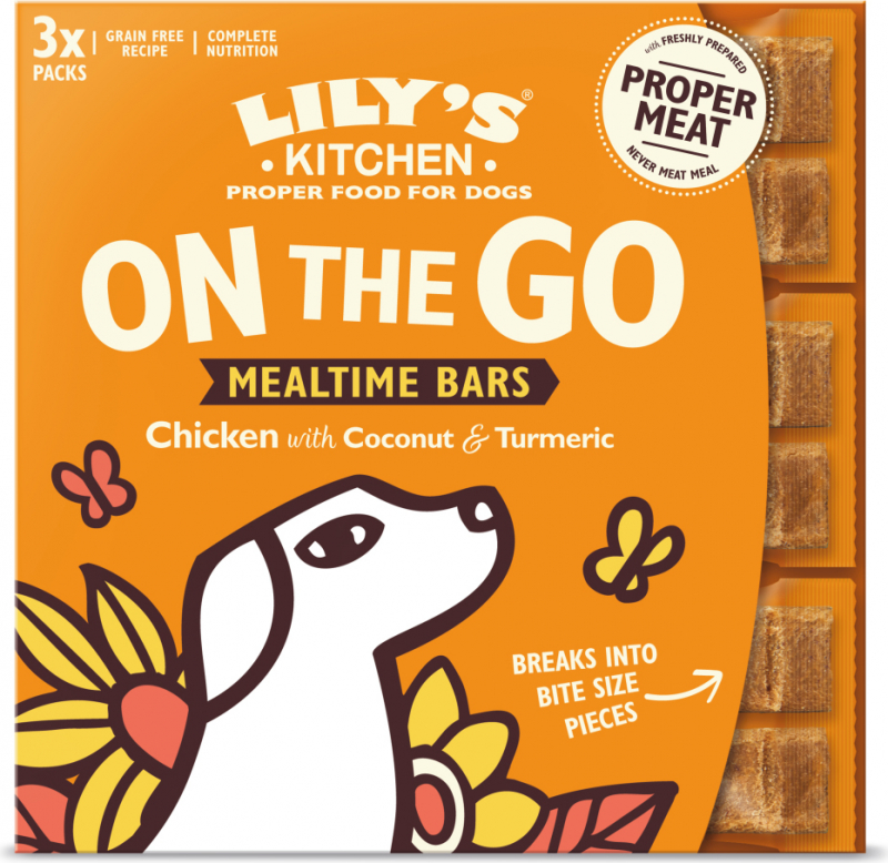 LILY'S KITCHEN Multipack Komplette Hühnchen-Riegel für unterwegs für Hunde – 3 x 40 g