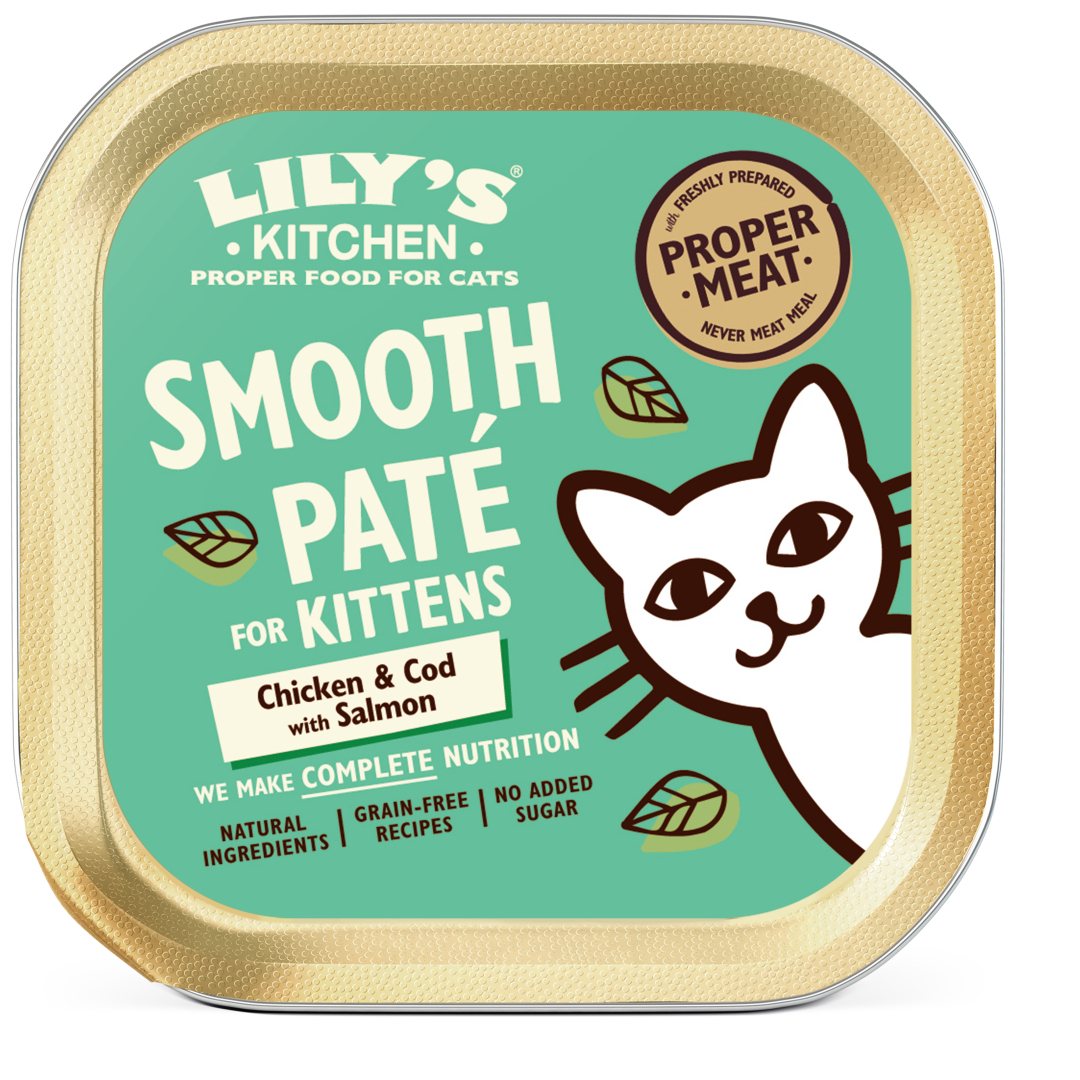 LILY'S KITCHEN Comida húmeda para gatitos con pollo, bacalao y salmón