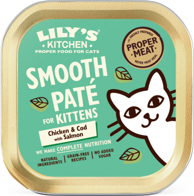 LILY'S KITCHEN Comida húmeda para gatitos con pollo, bacalao y salmón