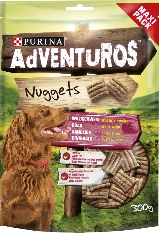 Adventuros guloseimas Nuggets aroma selvagem Javali para cães
