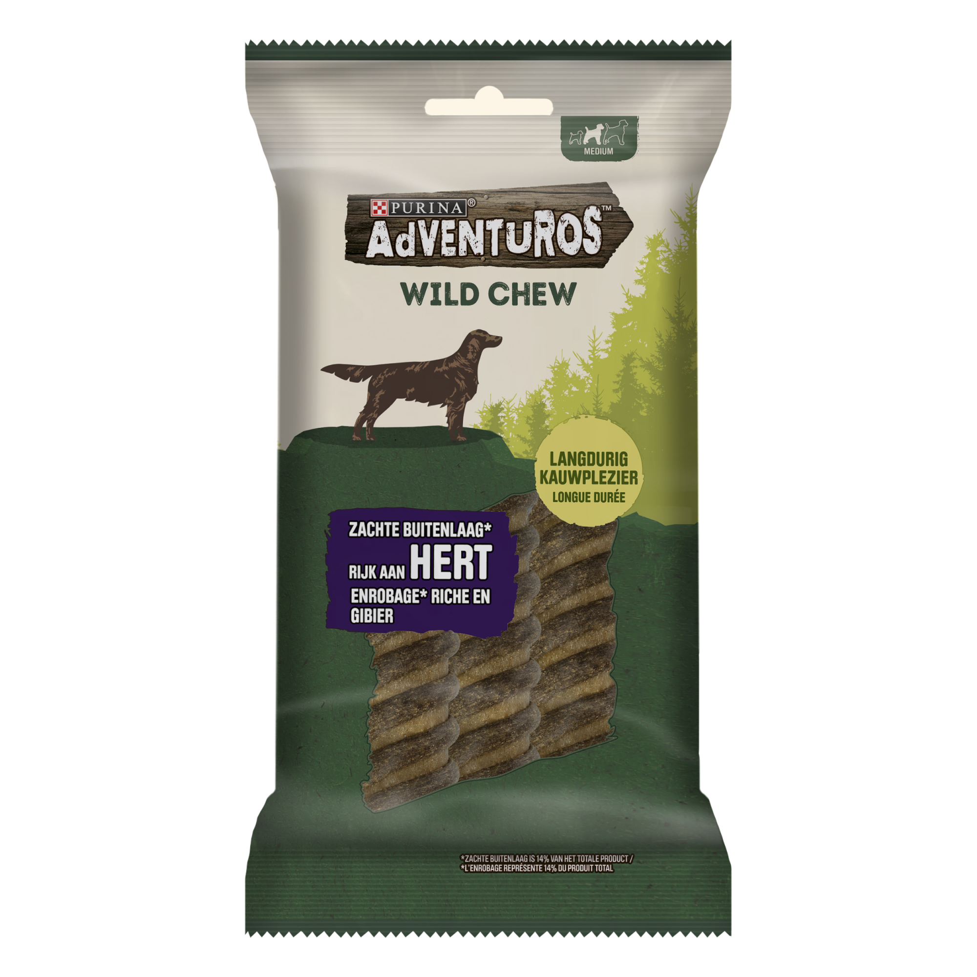 Adventuros Wild Chew Snacks de venado para perros - 3 tamaños