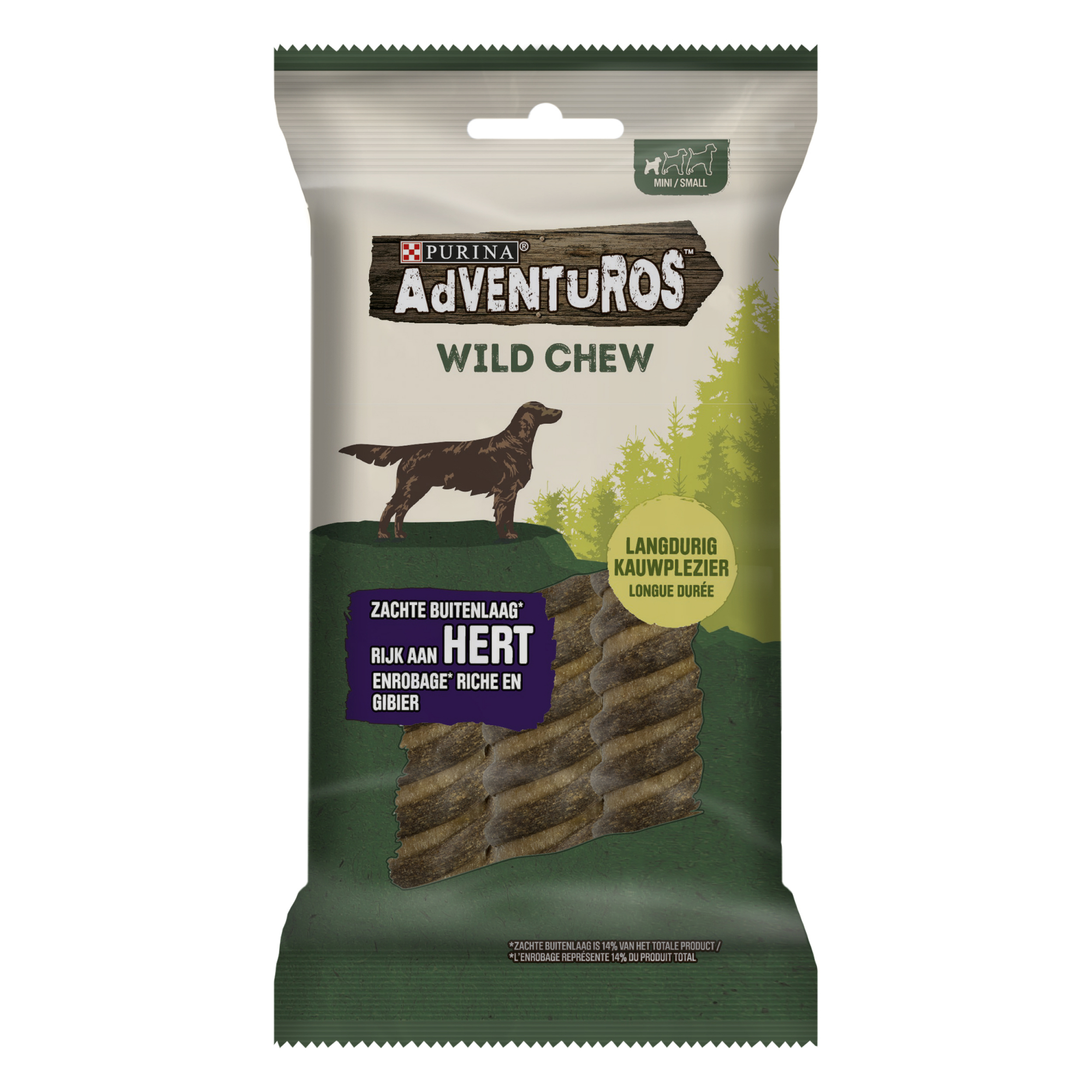 Adventuros Wild Chew Snacks de venado para perros - 3 tamaños