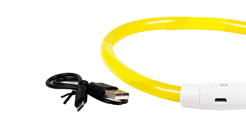 El collar de aro luminoso Zolia Lumoz se carga con USB