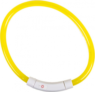 Lichtgevende halsband, geel, met USB, Zolia Lumoz