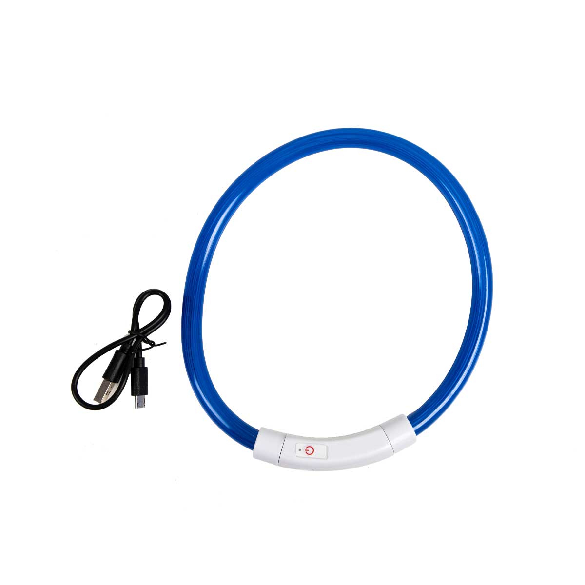 Lichtgevende halsband, blauw, USB, Zolia Lumoz