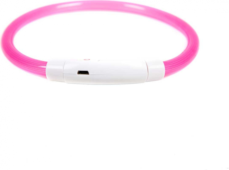 Leuchthalsband in rosa USB Zolia Lumoz