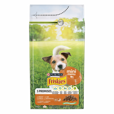 Friskies Mini Menu met kip voor volwassen kleine honden