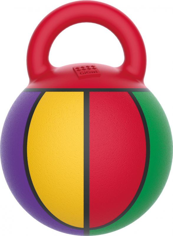 Mehrfarbiger Basketball-Sprungball mit Griff von Bubimex
