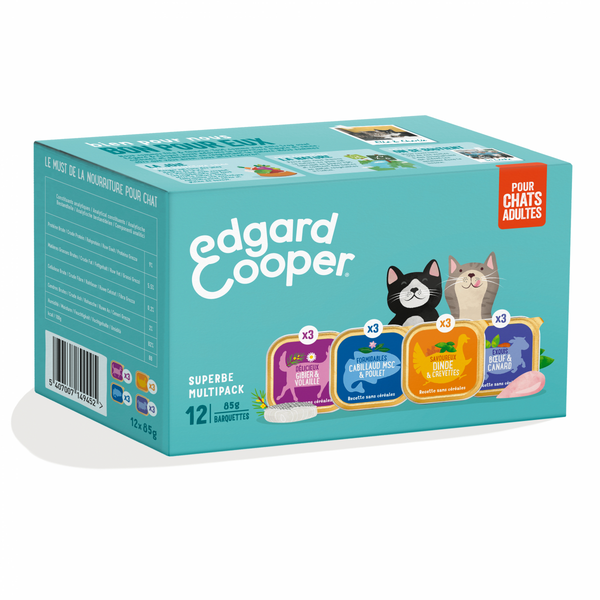 Patée pour chat multipack 8x85G Edgard&Cooper de Edgard Cooper - cr