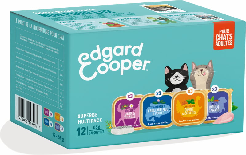 Edgard & Cooper Multipack Pâtées Naturelles Sans Céréales pour Chat Adulte - 12x85g