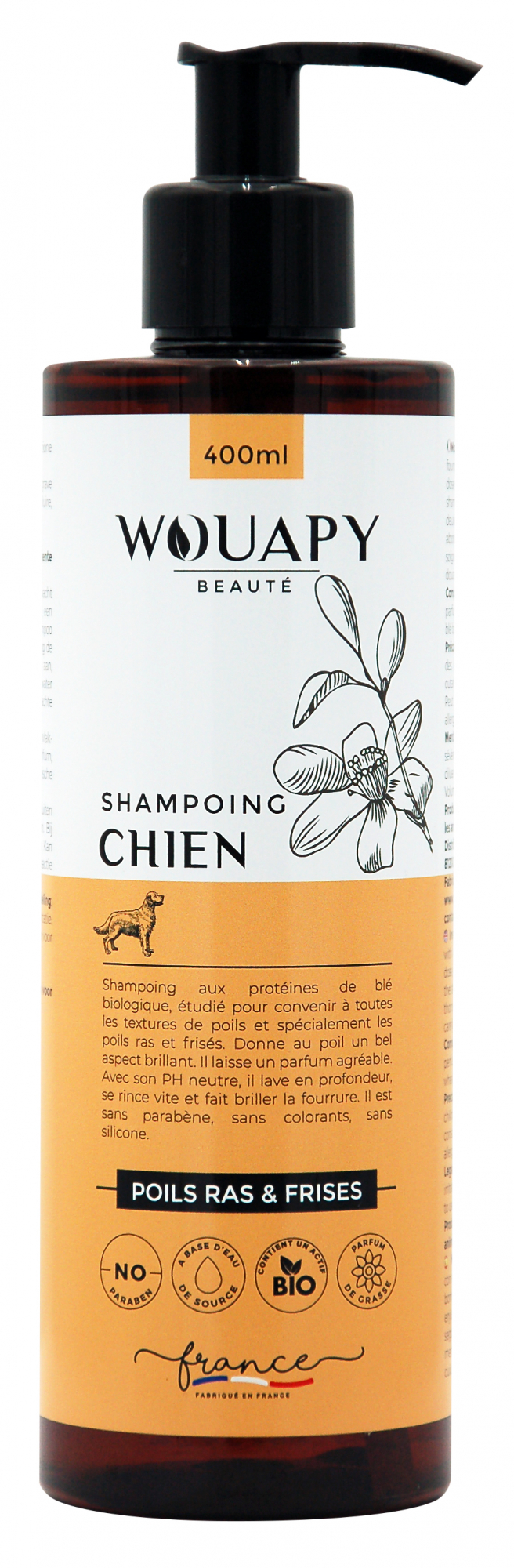 Shampoo peli corti e ricci naturale ed ecologico per cane
