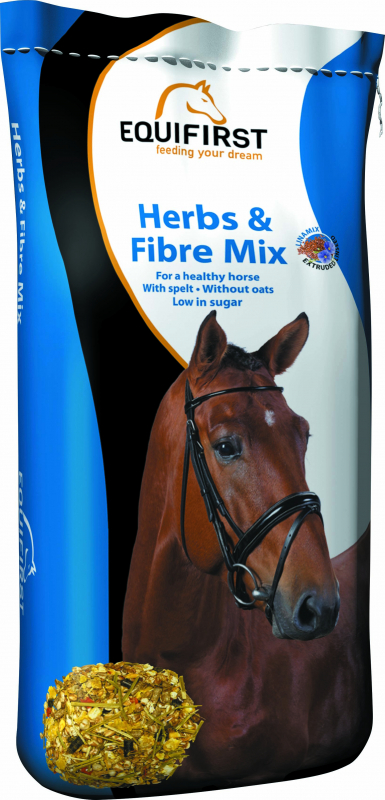 Equifirst Herbs & Fibre Mix mélange sans avoine pour chevaux