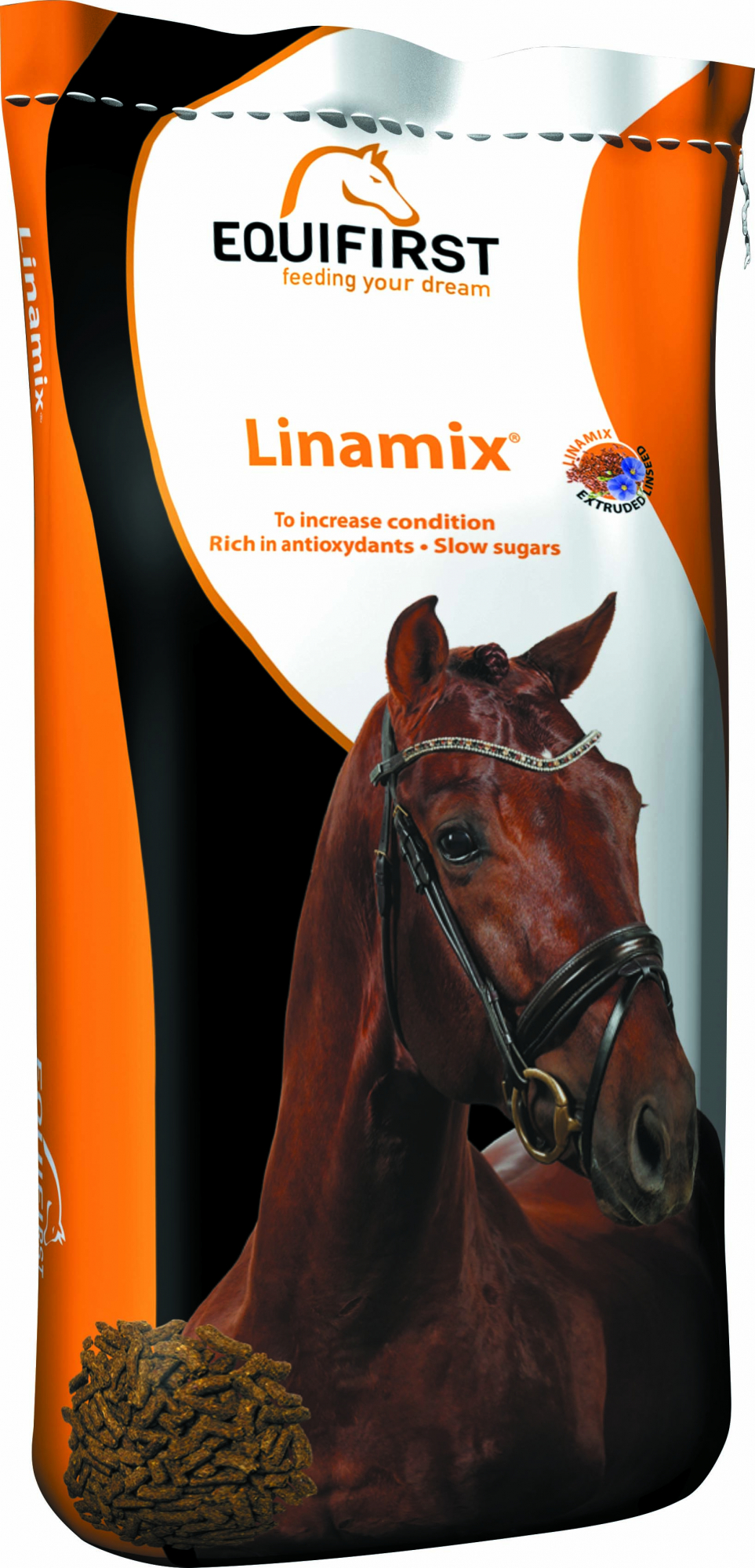 Equifirst Linamix Nahrungsergänzungsmittel zur Verbesserung der Kondition des Pferdes