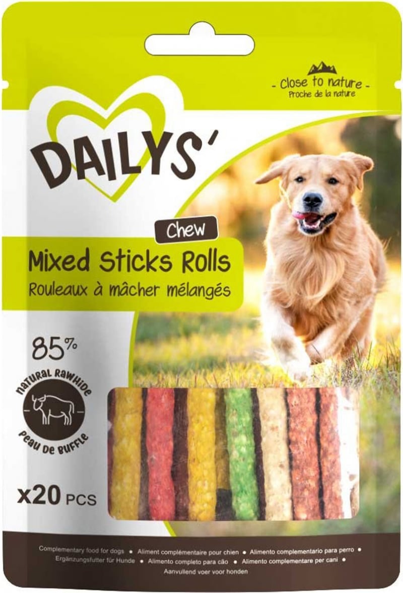 Sticks à mâcher colorés en peau de buffle DAILYS