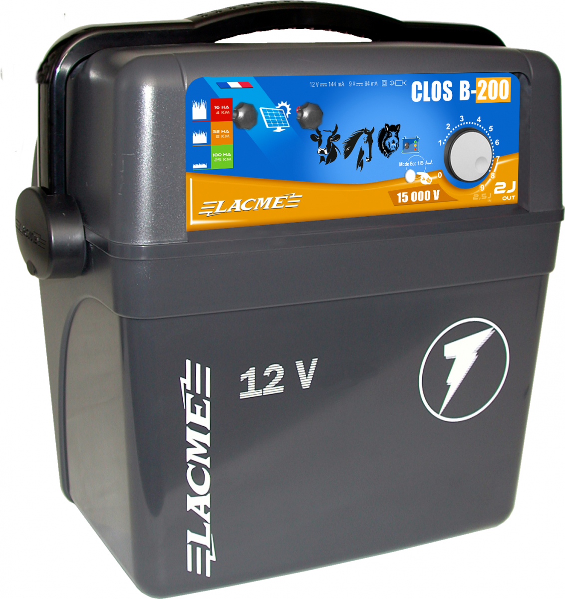 Électrificateur CLOS B200 12 volts 2 joules en sortie