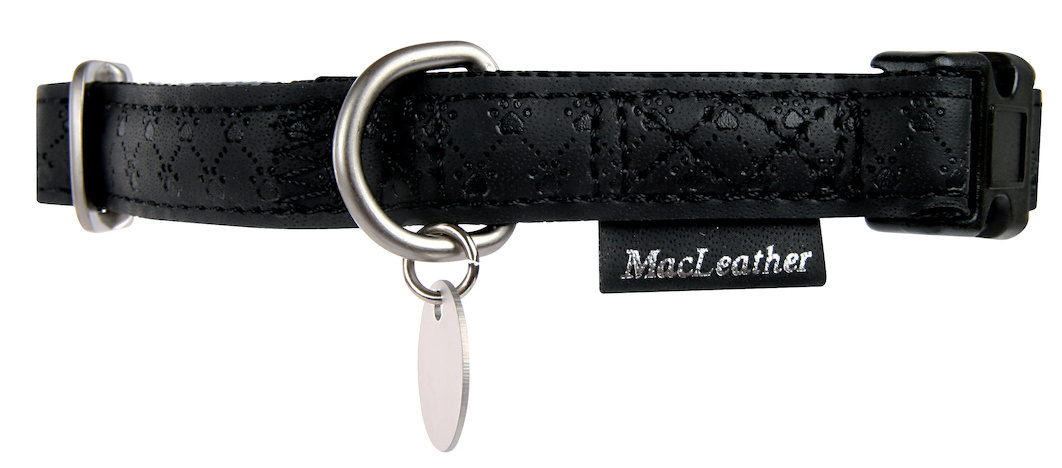 Coleira preta ajustável Mac Leather