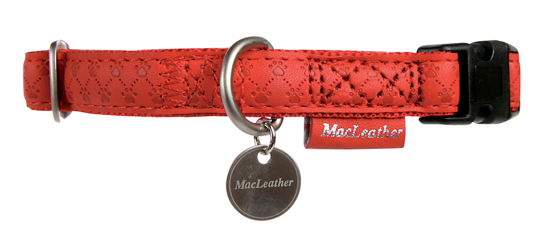 Coleira ajustável Mac Leather Vermelha