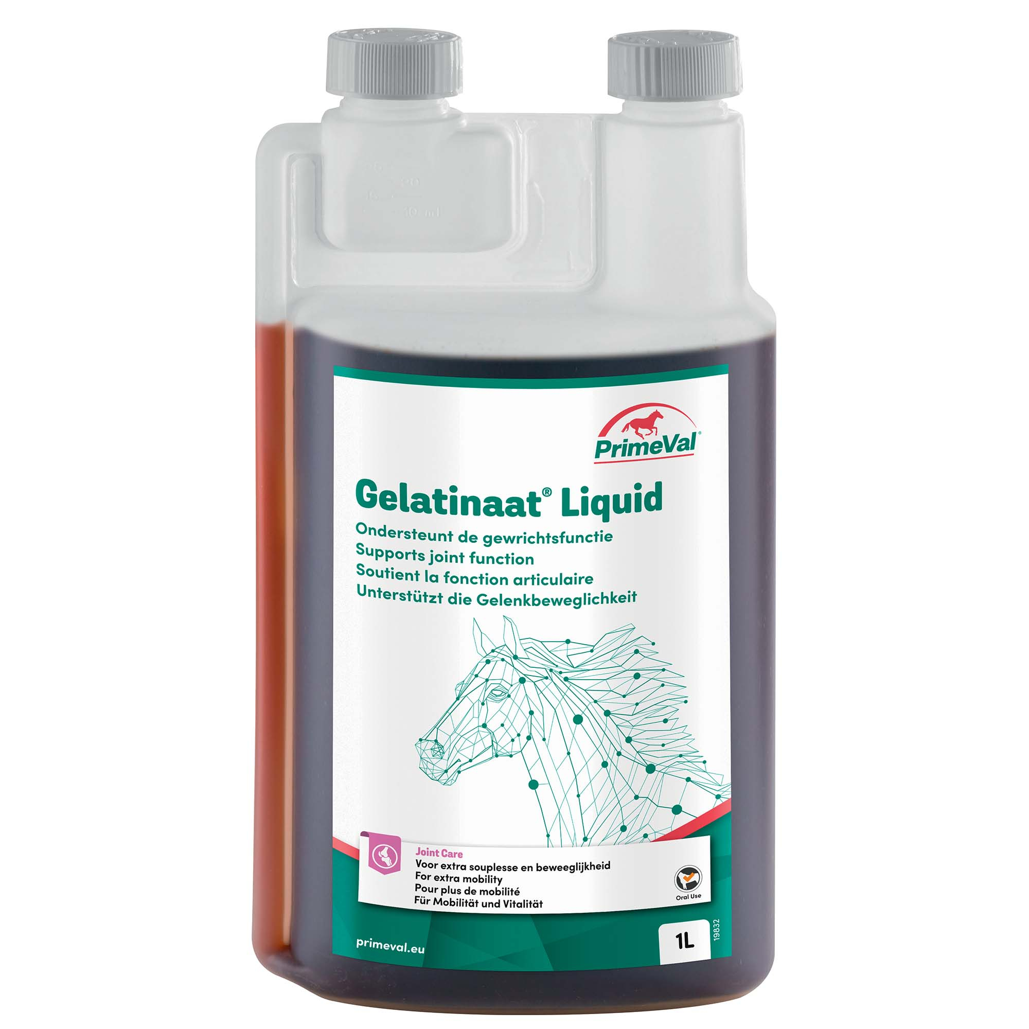 PrimeVal Gelatinaat complemento líquido para as articulações do cavalo