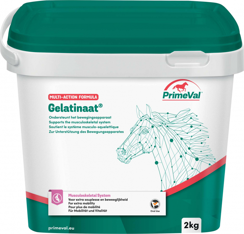 PrimeVal Gelatinaat suplemento para apoyo del sistema musculoesquelético del caballo