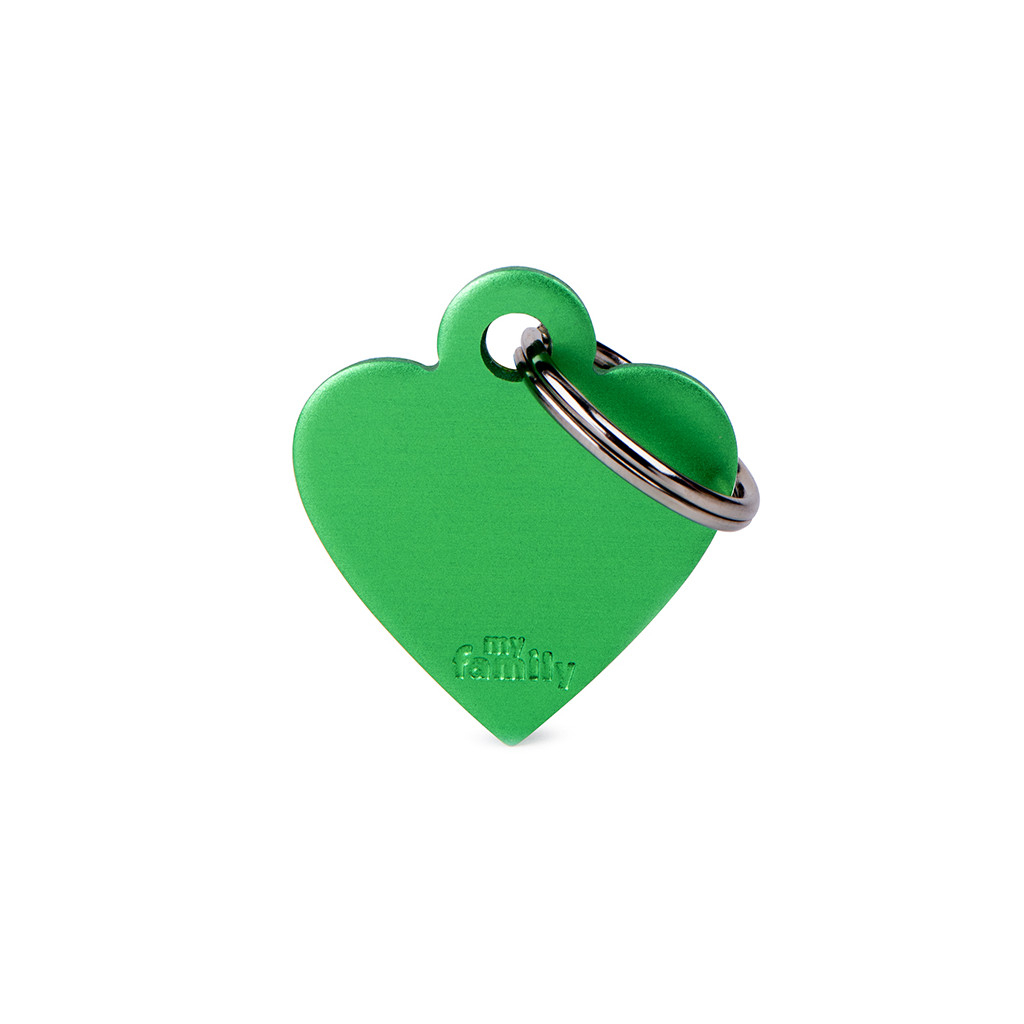 Médaille à graver Basic petit cœur alu Vert 