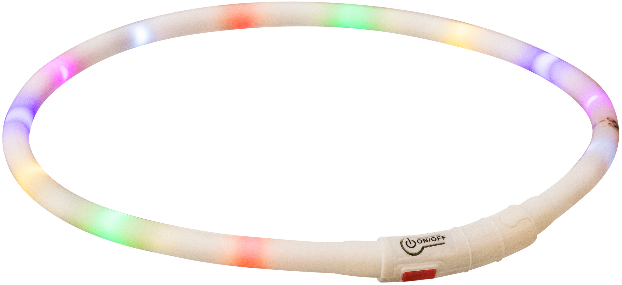 Lichtgevende halsband, USB, silicoon, veelkleurig