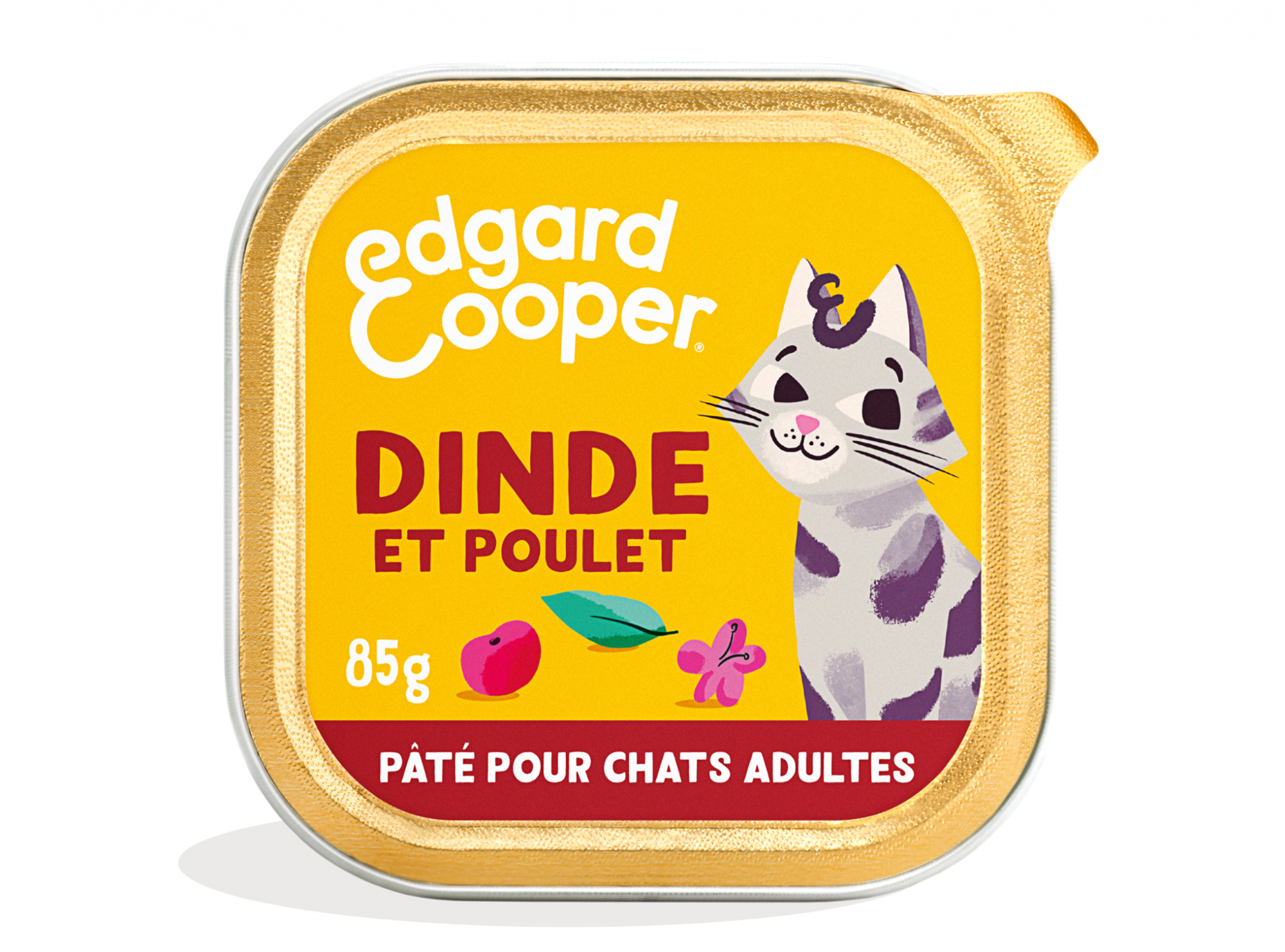 Edgard & Cooper Barquette de Pâtée Dinde et Poulet frais Sans Céréales pour Chat Adulte
