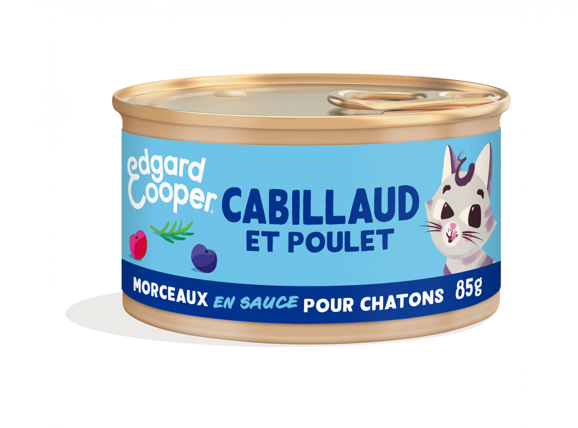 Edgard & Cooper Morceaux en Sauce Cabillaud et Poulet frais Sans Céréales pour Chaton