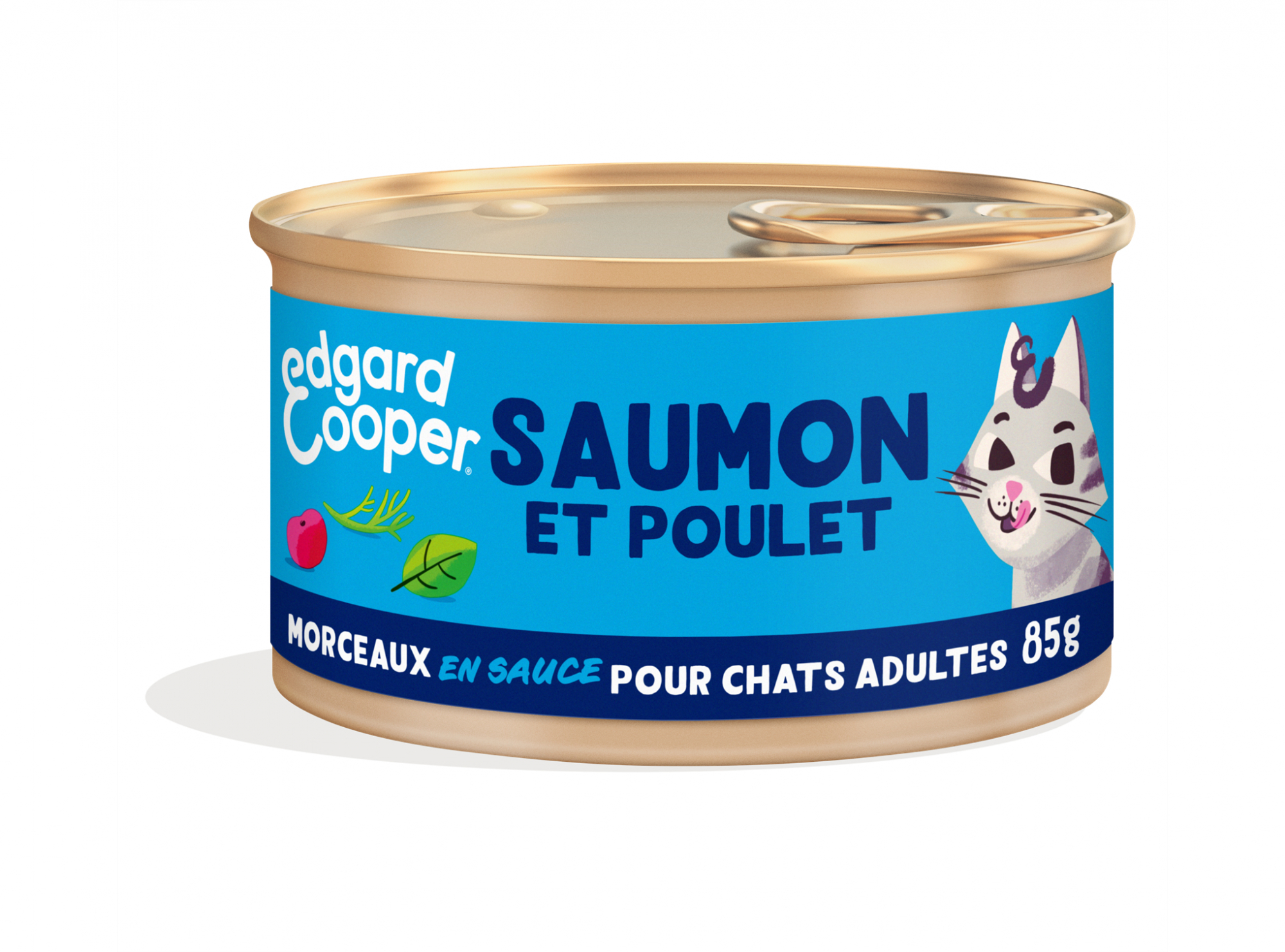 Edgard & Cooper Morceaux en Sauce Saumon et Poulet frais Sans Céréales pour Chat Adulte