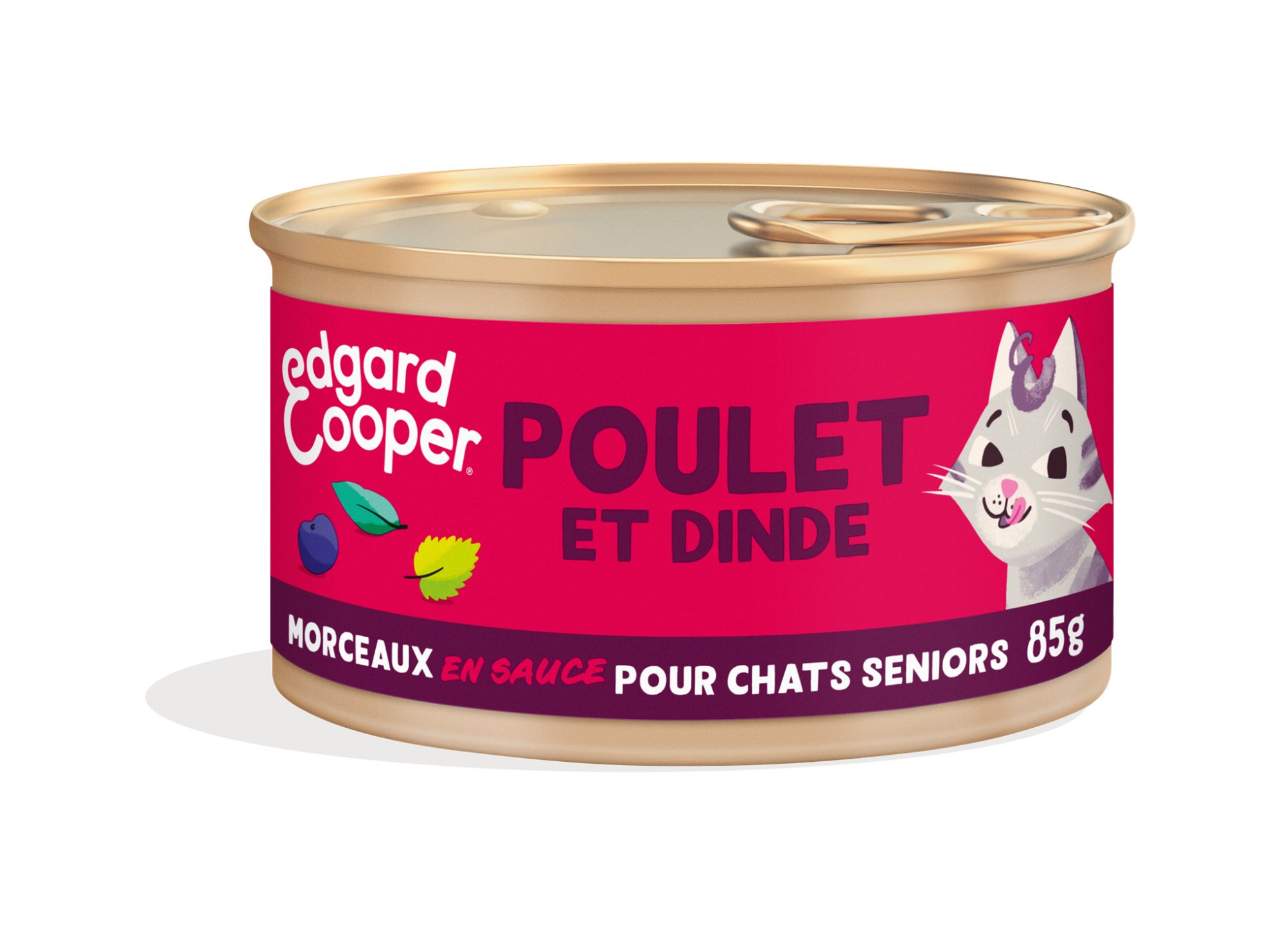 Edgard & Cooper Morceaux en Sauce Poulet et Dinde frais Sans Céréales pour Chat Senior