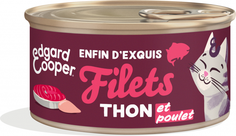 Edgard & Cooper Filets Thon et Poulet frais Sans Céréales pour Chat
