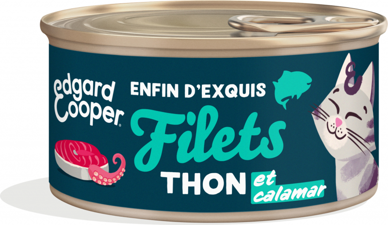 Edgard & Cooper Filets Thon et Calamar frais Sans Céréales pour Chat