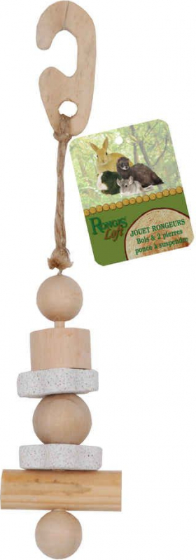 Rongis brinquedo 2 pedras pomes para roedores para suspender