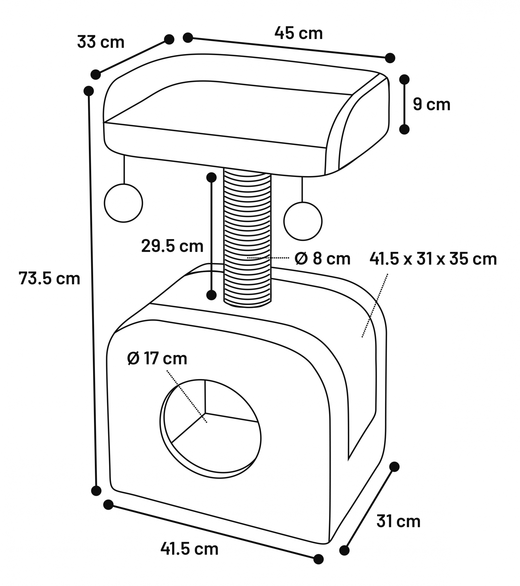 Piccolo Albero tiragraffi - 73.5cm - Oscar